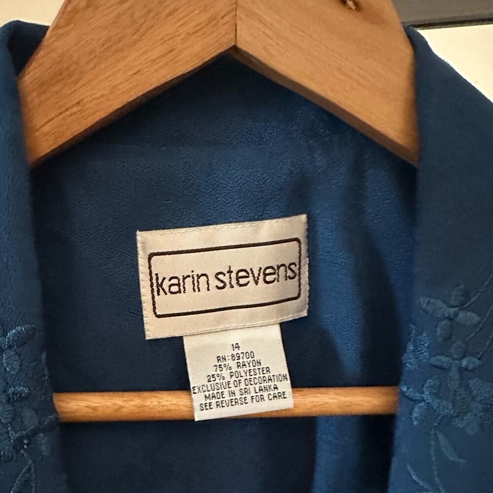 Karen Stevens Vintage Women's Blue Jacket Size Medium - Picture 6 of 7